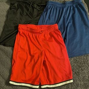 Boys' Mesh Athletic Shorts - Red, Blue & Black - Pack of 3